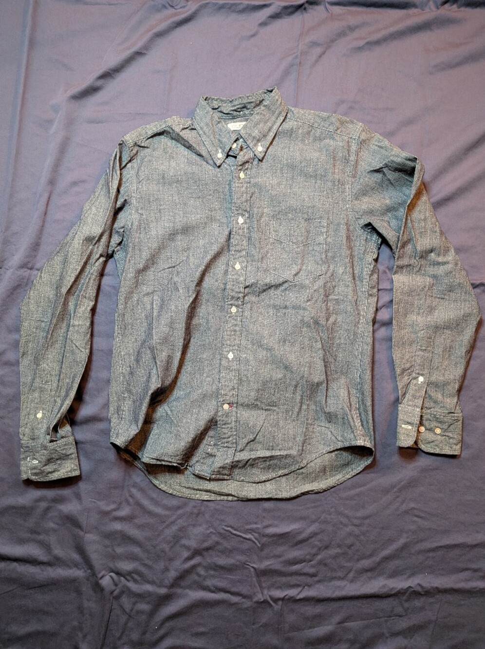 Gustin Men's Long-Sleeve Button-Up Shirt in Heathered Blue